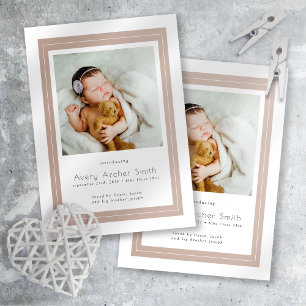 Einführung von Baby Foto Boho Birth Ankündigung