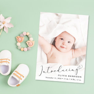 Einführung von Foto Akrylus Geburtserklärung Acryleinladungen