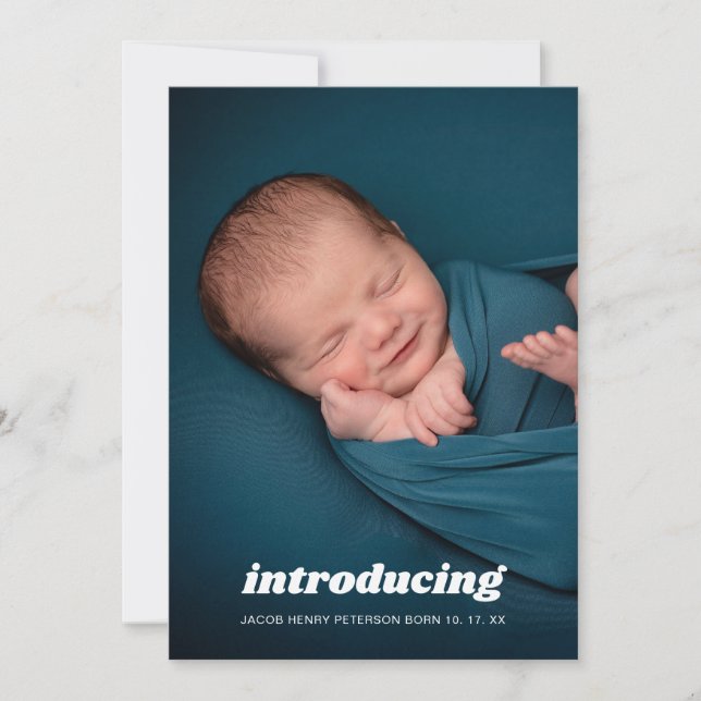 Einführung von Foto Baby Birth Ankündigung (Vorderseite)
