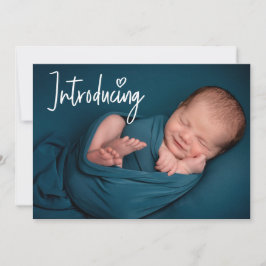 Einführung von Handschriften Custom Baby Boy Foto Ankündigung