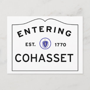 Eingabe von COHASSET MASSACHUSETTS Street Sign Postkarte