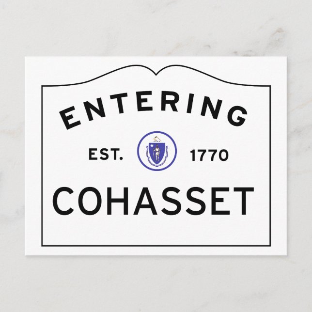 Eingabe von COHASSET MASSACHUSETTS Street Sign Postkarte (Vorderseite)