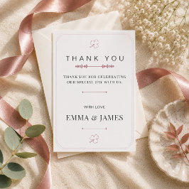 Eingabefähige Dusty Rose Minimale Dankeskarten RSVP Karte