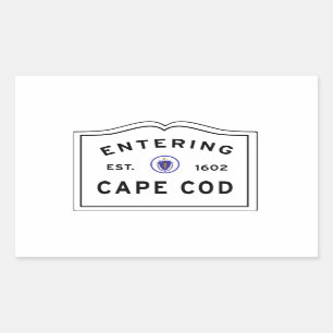 Eingang Cape Cod Massachusetts-Zeichen Rechteckiger Aufkleber