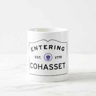 Eingang COHASSET MASSACHUSETTS Street Sign Coffee Kaffeetasse