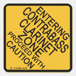 Eingang der Kontrabass-Klarinettenzone Quadratischer Aufkleber