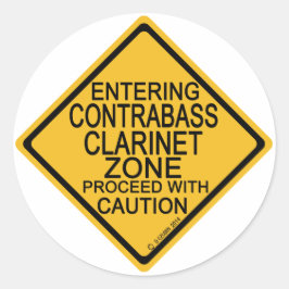 Eingang der Kontrabass-Klarinettenzone Runder Aufkleber