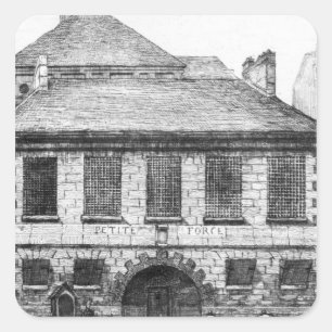 Eingang des Gefängnisses "La Petite Force" Quadratischer Aufkleber