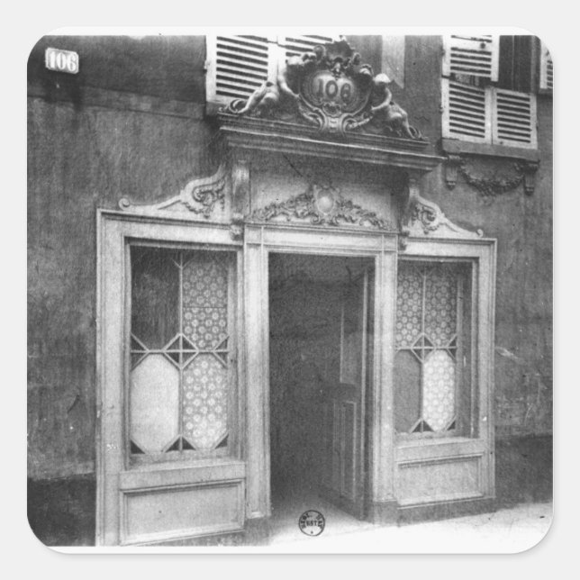 Eingang eines Bordels in Paris Quadratischer Aufkleber (Vorderseite)