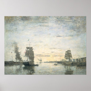 Eingang Harbour Le Havre - Eugène Boudin Fine Art Poster