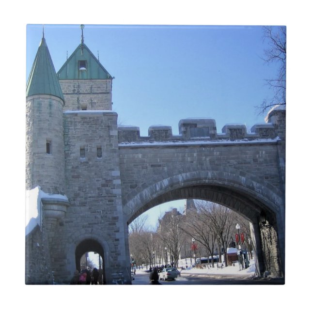 Eingang in Old Quebec City, Quebec, Kanada Fliese (Vorderseite)