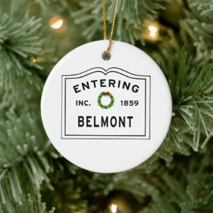 Eingang Massachusetts Stadt Belmont Keramik Ornament