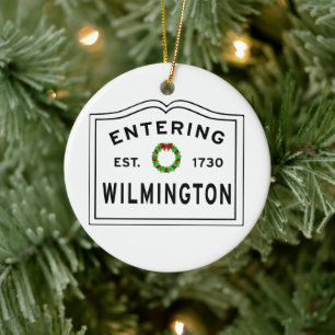 Eingang Massachusetts Stadt Wilmington Keramik Ornament