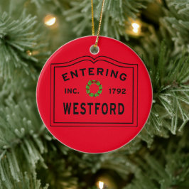 Eingang Massachusetts Town Westford Keramik Ornam Ornament