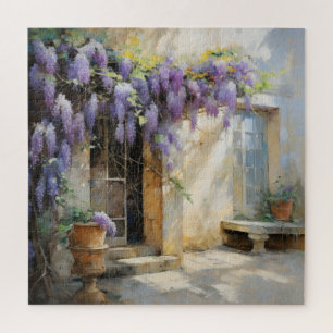 Eingang mit violetten Blumen Puzzle