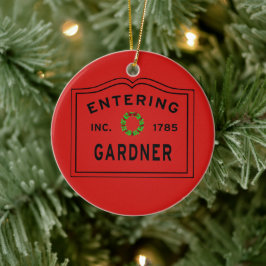 Eingang Stadt Massachusetts Gardner Keramik Ornament