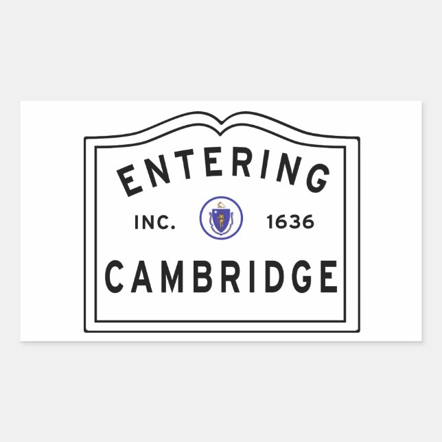 Eingang von Cambridge Massachusetts Rechteckiger Aufkleber (Vorderseite)