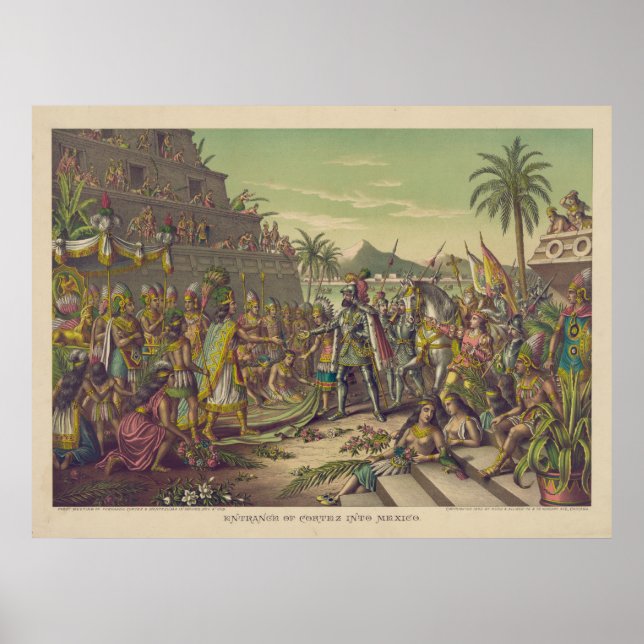 Eingang von Hernan Cortez nach Mexiko 8. 1519 Poster (Vorne)