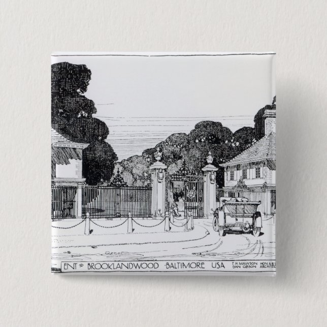 Eingang zu Brooklandwood, Baltimore, USA, vom Th Button (Vorderseite)