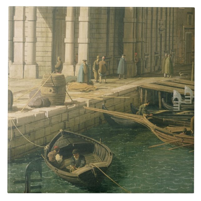 Eingang zum Canal Grande: West schauen, c.1738- Fliese (Vorderseite)