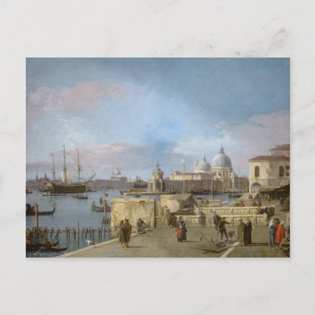Eingang zum Canale Grande vom Molo, Venedig Postkarte (Vorderseite)
