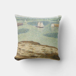 Eingang zum Hafen von Georges Seurat, Vintage Art Kissen