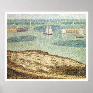 Eingang zum Hafen von Georges Seurat, Vintage Kuns Poster