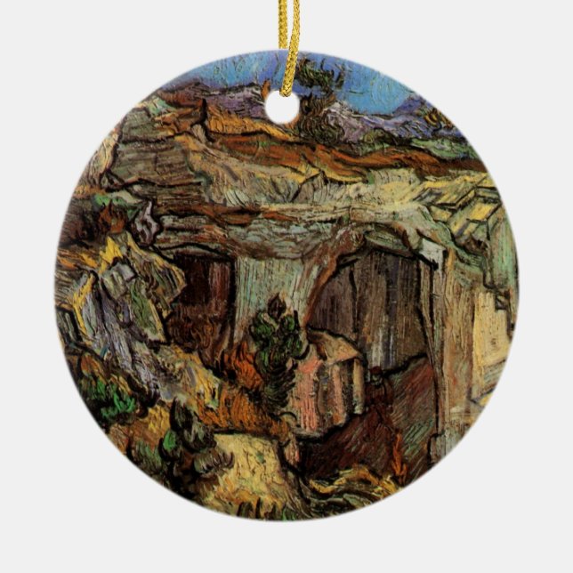 Eingang zum Quarry, Saint-Remy von Vincent van Gog Keramik Ornament (Vorne)