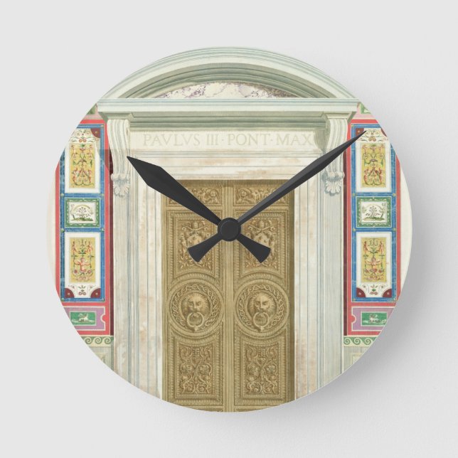Eingang zum RAPHAELLoggia in Vatikan, von Runde Wanduhr (Vorderseite)