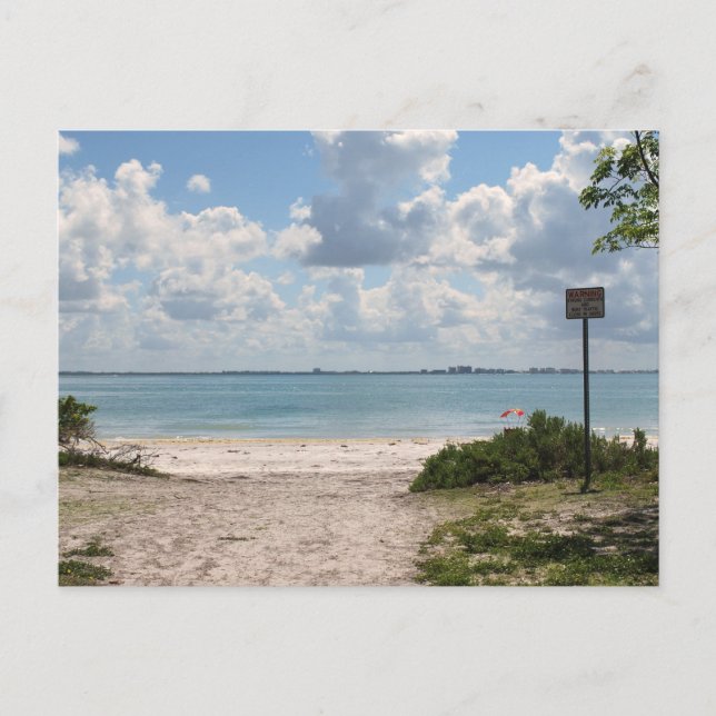 Eingang zum Sanibel Beach Postkarte (Vorderseite)