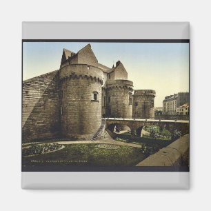 Eingang zum Schloss, Nantes, Frankreich Vintages Magnet