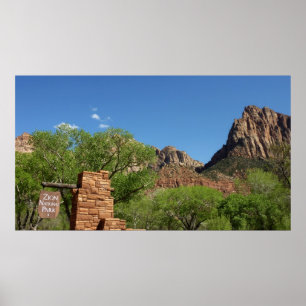 Eingang zum Zion Nationalpark in Utah Poster