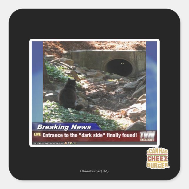 Eingang zur dunklen Seite Quadratischer Aufkleber (Vorderseite)