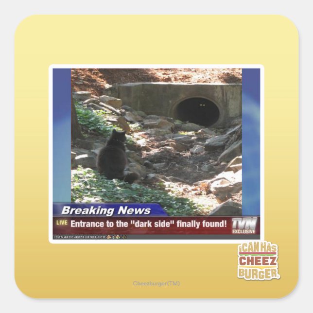 Eingang zur dunklen Seite Quadratischer Aufkleber (Vorderseite)