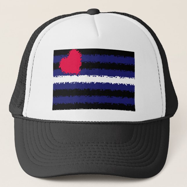 Eingebeulte lederner Stolz-Flagge Truckerkappe (Vorderseite)