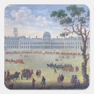 Eingebildete Ansicht des Tuileries Quadratischer Aufkleber