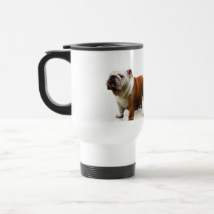 Eingebildete Bulldoggen-Reise-Tasse Reisebecher