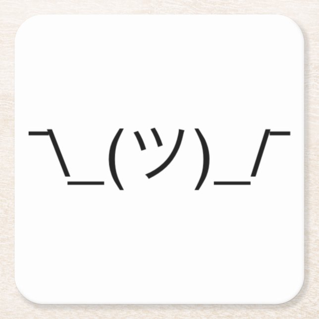 Eingebildetes Shrug ¯ \ _(ツ) _/¯ festes Schwarzes Rechteckiger Pappuntersetzer (Vorderseite)