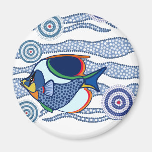 Eingeborene Punkt-Kunst Fish-01 Magnet