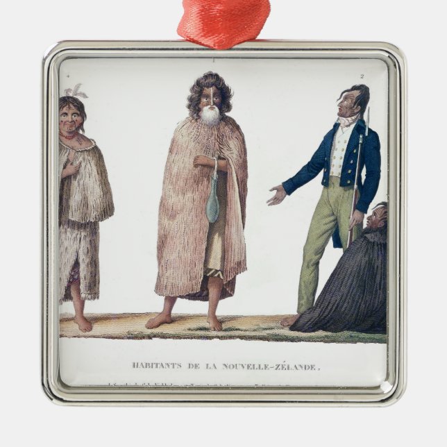 Eingeborene von Neuseeland Silbernes Ornament (Vorne)