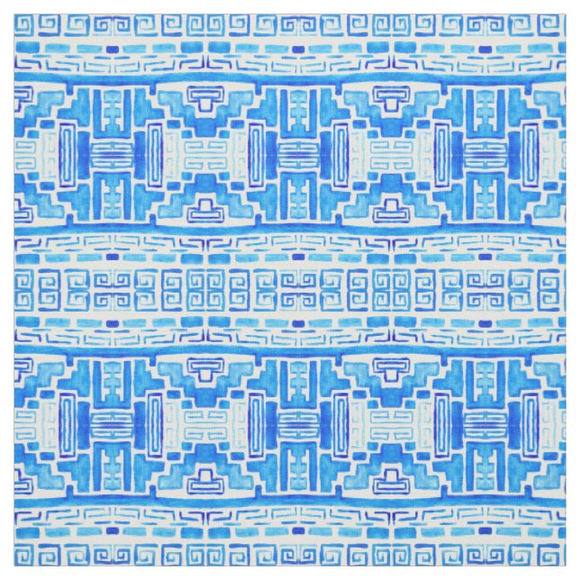 Eingeborenen-Stammesmuster Blau Stoff (Muster)