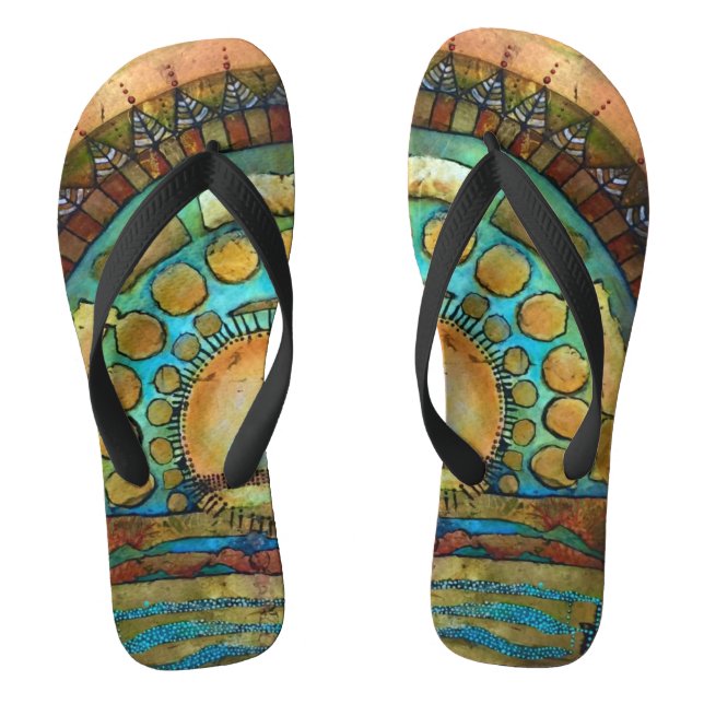 Eingeborener Sonnenaufgang Flip Flops (Fußbett)