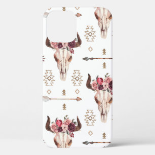 Eingeborener Stierschädel und Pfeile tribal nahtlo Case-Mate iPhone Hülle