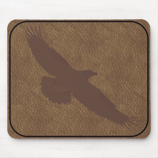 EINGEBRANNTES LEDERNES Eagle MOUSEPAD (Vorne)