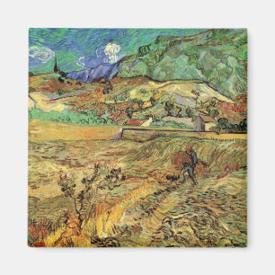 Eingefriedetes Weizenfeld mit Bauer bei Vincent va Magnet