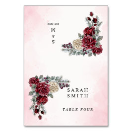 Eingefrorene Rosen Winter-Hochzeitsplatzkarten Tischnummer