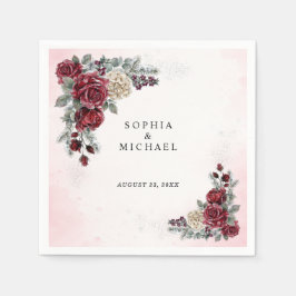 Eingefrorene Rosen Winter Hochzeitsservietten Serviette