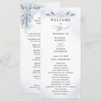 Eingefrorene weiße Beeren Winter-Hochzeitsprogramm Programm