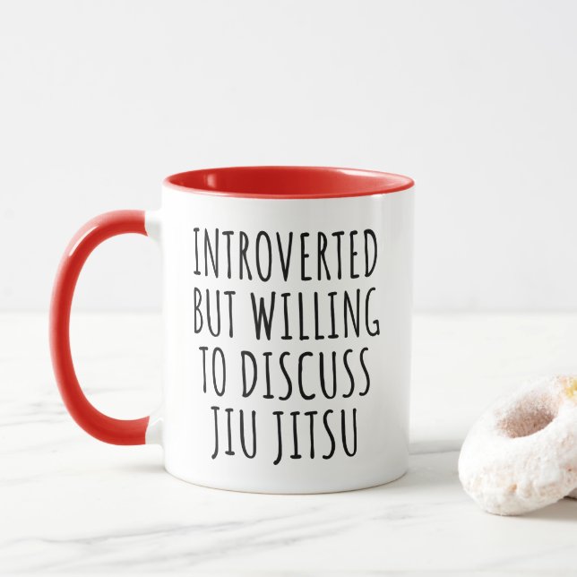 eingeführt, aber willens, JiuJitsu zu diskutieren Tasse (Mit Donut)