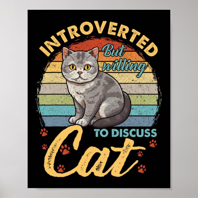 eingeführt, aber willens, über Katzen lustige Männ Poster (Vorne)